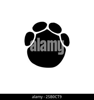 Vector hand drawn elephant paw foot print isolated on white background Stock Vector