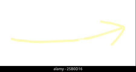 Hand drawn simple arrow drawn with wax crayon, chalk or charcoal. Uneven dry texture for underlining highlighting. Pencil drawn lines, strikethrough, Stock Vector