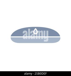 Flood Sensor flat icon. Vector isolated element. Editable stroke. Stock Vector