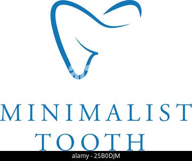 Dental tooth minimalist clean logo Stock Vector