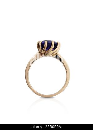 closeup Rings reflection jewelry isolated on white background Stock Photo