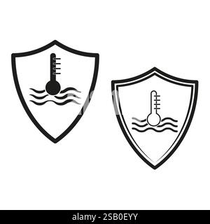 Liquid temperature icon Black line art vector in black and white ...