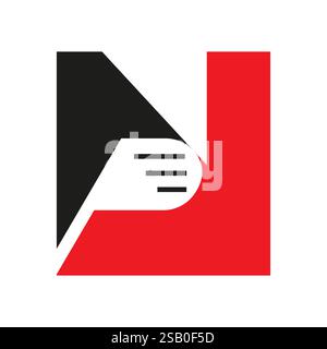 Initial Letter N Golf Logo Design With Golf Stick, Sport concept Stock Vector
