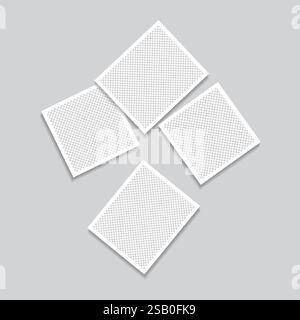 Simple elegant mood board photo collage white background Stock Vector