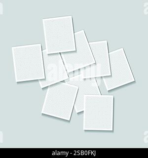 Simple elegant mood board photo collage white background Stock Vector