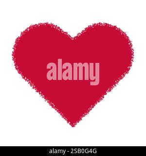 Red Textured Heart Illustration Isolated on White Background Stock Vector