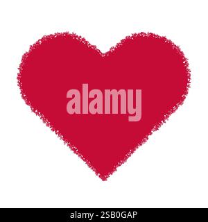 Red Textured Heart Illustration Isolated on White Background Stock Vector