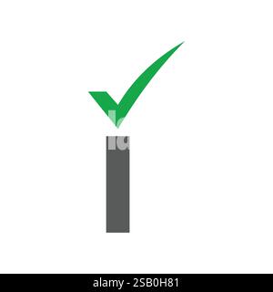 initial letter i check mark icon logo design template Stock Vector