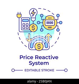 Price reactive system multi color concept icon Stock Vector