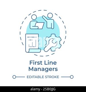 First line managers soft blue concept icon Stock Vector
