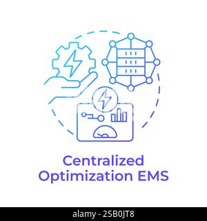 Centralized optimization EMS blue gradient concept icon Stock Vector