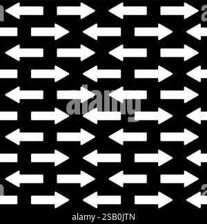 Vector seamless pattern of flat arrow silhouette Stock Vector