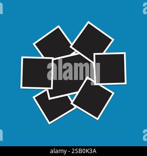 Simple elegant mood board photo collage white background Stock Vector