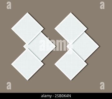 Simple elegant mood board photo collage white background Stock Vector