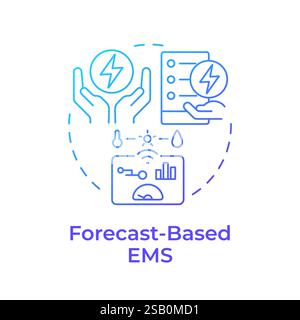 Forecast based EMS blue gradient concept icon Stock Vector