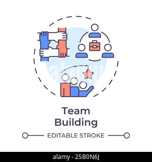 Team building multi color concept icon Stock Vector