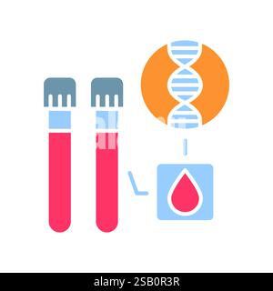 Biomarker flat icon. Vector isolated element. Editable stroke. Stock Vector