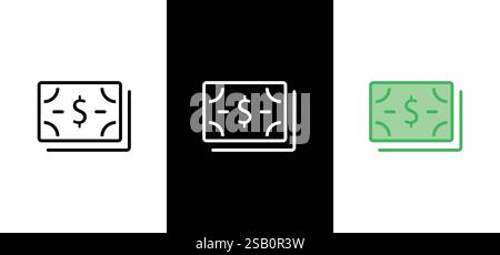 Money bill isolated on white background. Vector illustration. Stock Vector