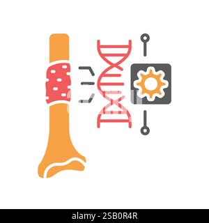 Tissue engineering flat icon. Vector isolated element. Editable stroke. Stock Vector