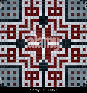 Scandinavian style seamless mosaic tiles pattern Stock Vector