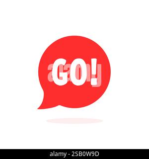 red go simple speech bubble like action Stock Vector