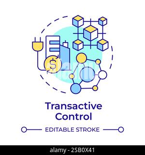 Transactive control multi color concept icon Stock Vector