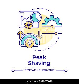 Peak shaving multi color concept icon Stock Vector