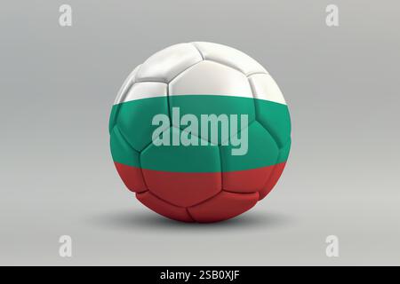 Bulgaria soccer ball featuring the national flag design on a gray background Stock Vector