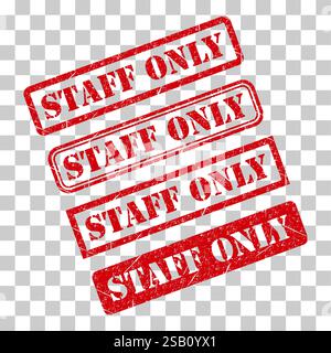 Set of Only staff icon, danger zone symbol, safety entry person sign vector illustration . Stock Vector