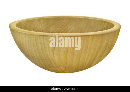 Bamboo bowl isolated on white background Stock Photo