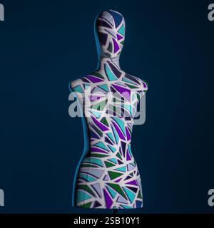 Mannequin illuminated with creative lights with geometric effects Stock Photo