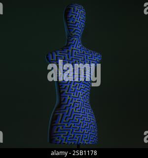 Mannequin illuminated with creative lights with geometric effects Stock Photo