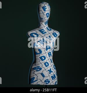 Mannequin illuminated with creative lights with geometric effects Stock Photo