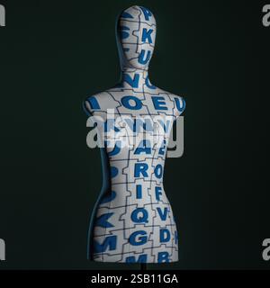 Mannequin illuminated with creative lights with geometric effects Stock Photo