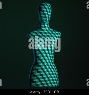 Mannequin illuminated with creative lights with geometric effects Stock Photo