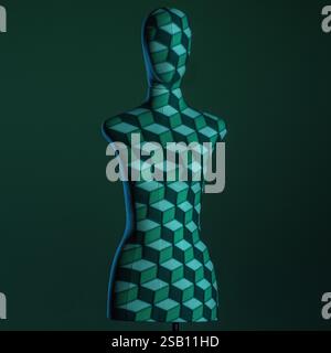 Mannequin illuminated with creative lights with geometric effects Stock Photo