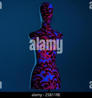 Mannequin illuminated with creative lights with geometric effects Stock Photo