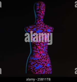 Mannequin illuminated with creative lights with geometric effects Stock Photo