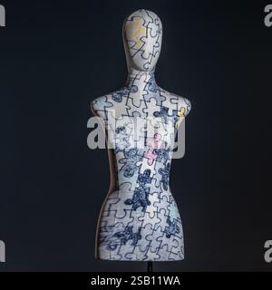 Mannequin illuminated with creative lights with geometric effects Stock Photo