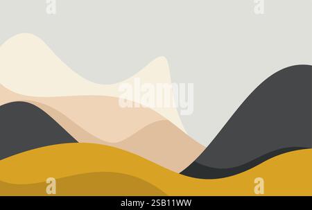 Japanese background with mountain vector. Abstract template design Stock Vector