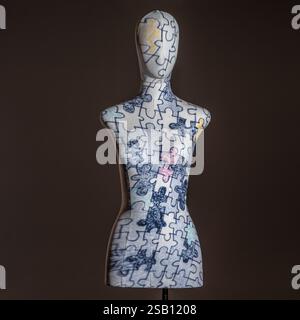 Mannequin illuminated with creative lights with geometric effects Stock Photo