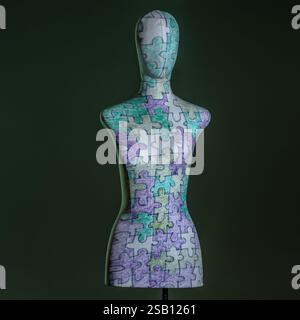 Mannequin illuminated with creative lights with geometric effects Stock Photo