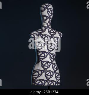 Mannequin illuminated with creative lights with geometric effects Stock Photo
