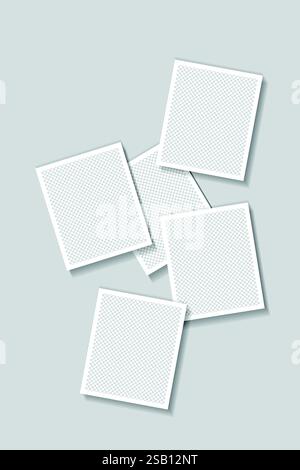 Simple elegant mood board photo collage white background Stock Vector