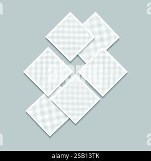Simple elegant mood board photo collage white background Stock Vector