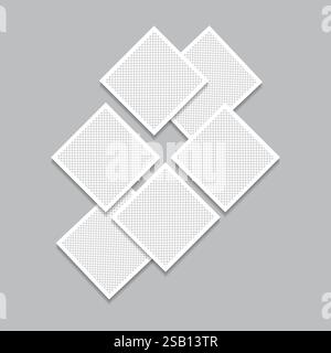 Simple elegant mood board photo collage white background Stock Vector