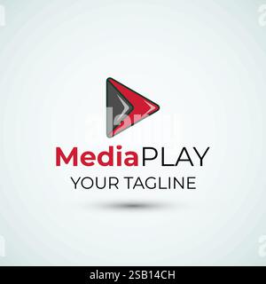 Creative media play logo design template Stock Vector
