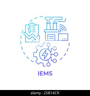 IEMS blue gradient concept icon Stock Vector