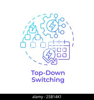 Top down switching blue gradient concept icon Stock Vector