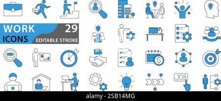 Work icon set. Containing job, career, employment, meeting ...